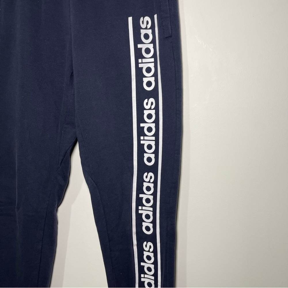 Adidas men’s Navy logo stripe C90 comfortable sweatpants joggers in S - Picture 6 of 7
